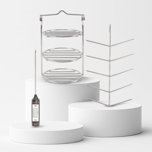 Kit x3 Accessories (Digital Thermometer, Multipurpose Tower & Sausages Rack)