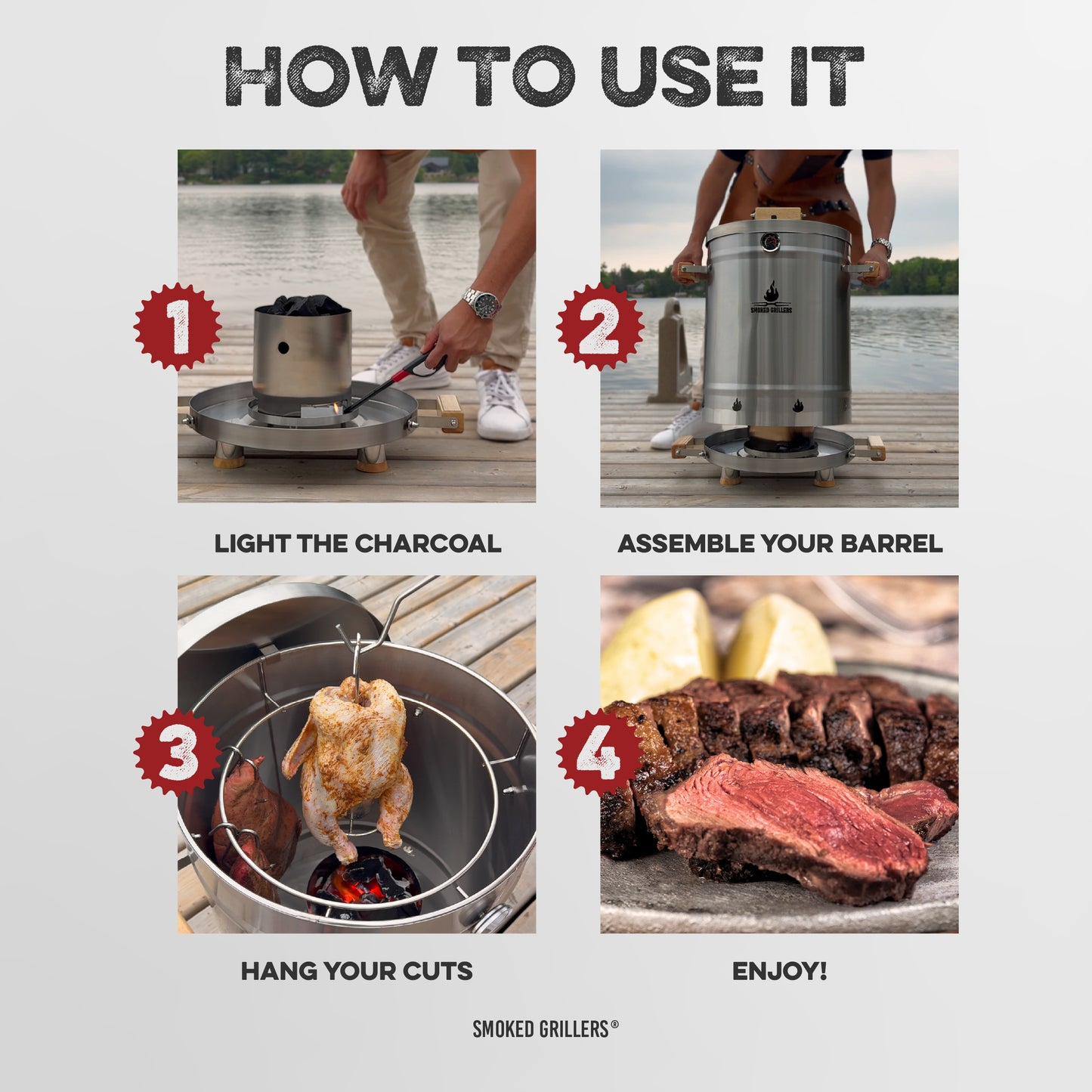 Barrel Smoker & Barril Asador Ahumador  - (Medium/Mediano)